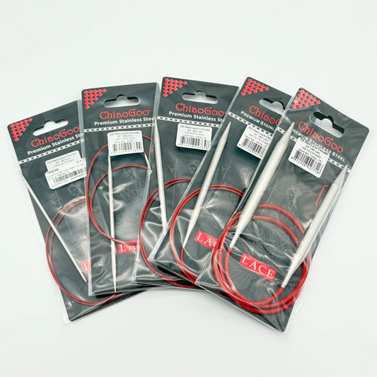 ChiaoGoo Red Lace Steel Circular Knitting Needles 32"