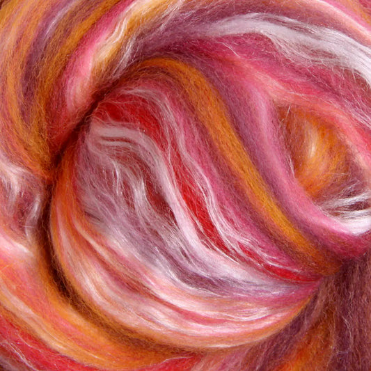 Ashford Silk Merino Sliver - 110 Sunset - 1oz-16oz Amounts