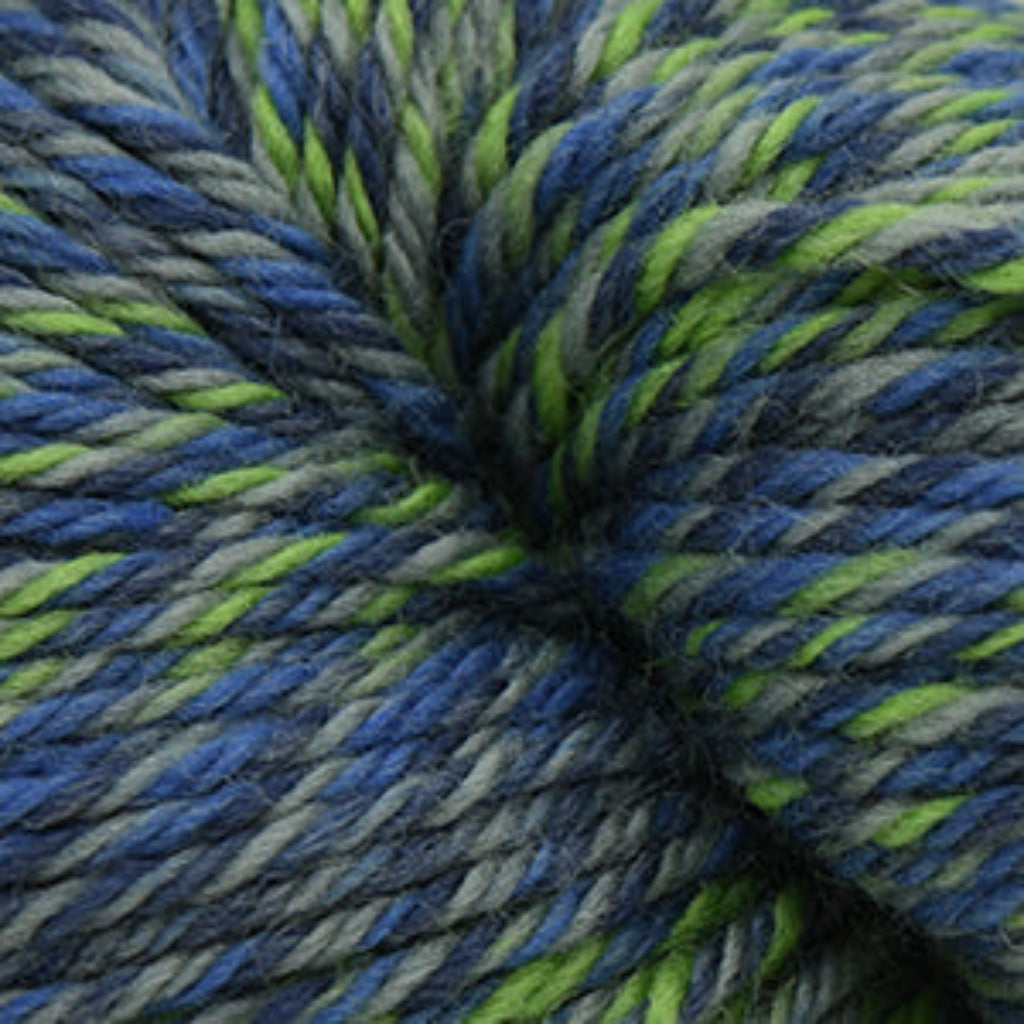 Seattle Aran Wave yarn in blue, green, and gray