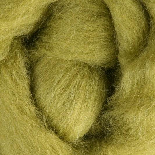 Ashford Solid Colored Corriedale Sliver - Bean Sprout