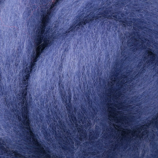 Ashford Solid Colored Corriedale Sliver - Blueberry Pie