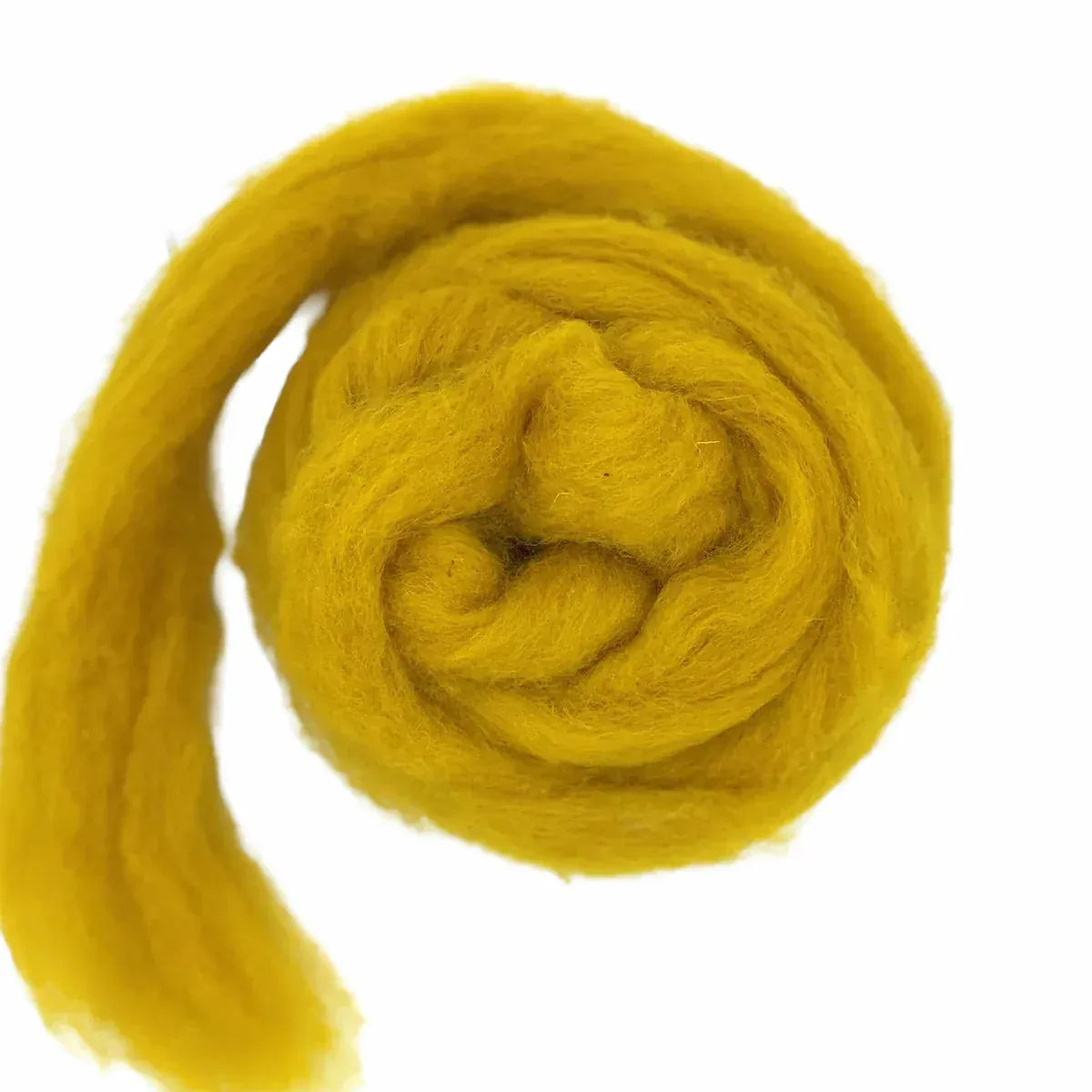 Paradise Fibers Solid Colored Carded Corriedale Sliver - Mustard