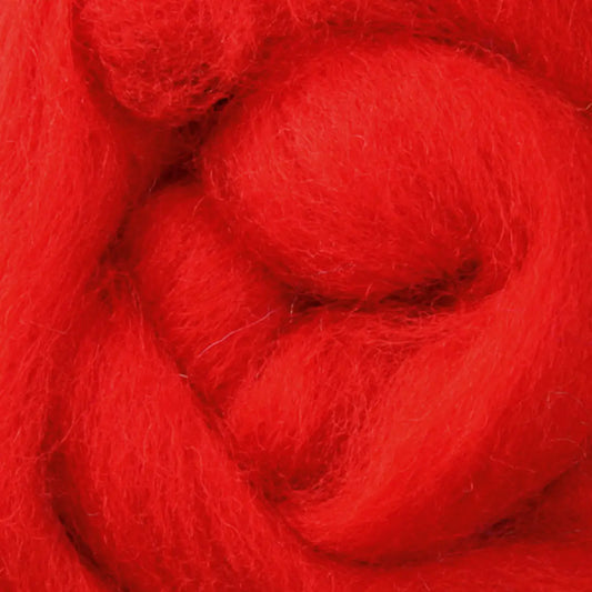 Ashford Solid Colored Corriedale Sliver - Chilli Pepper