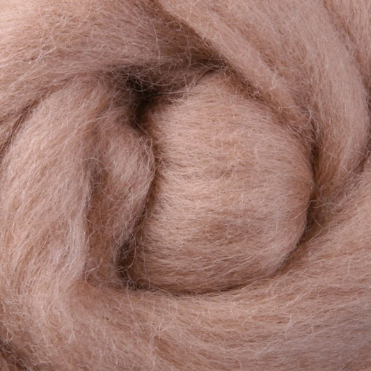 Ashford Solid Colored Corriedale Sliver - Cookie