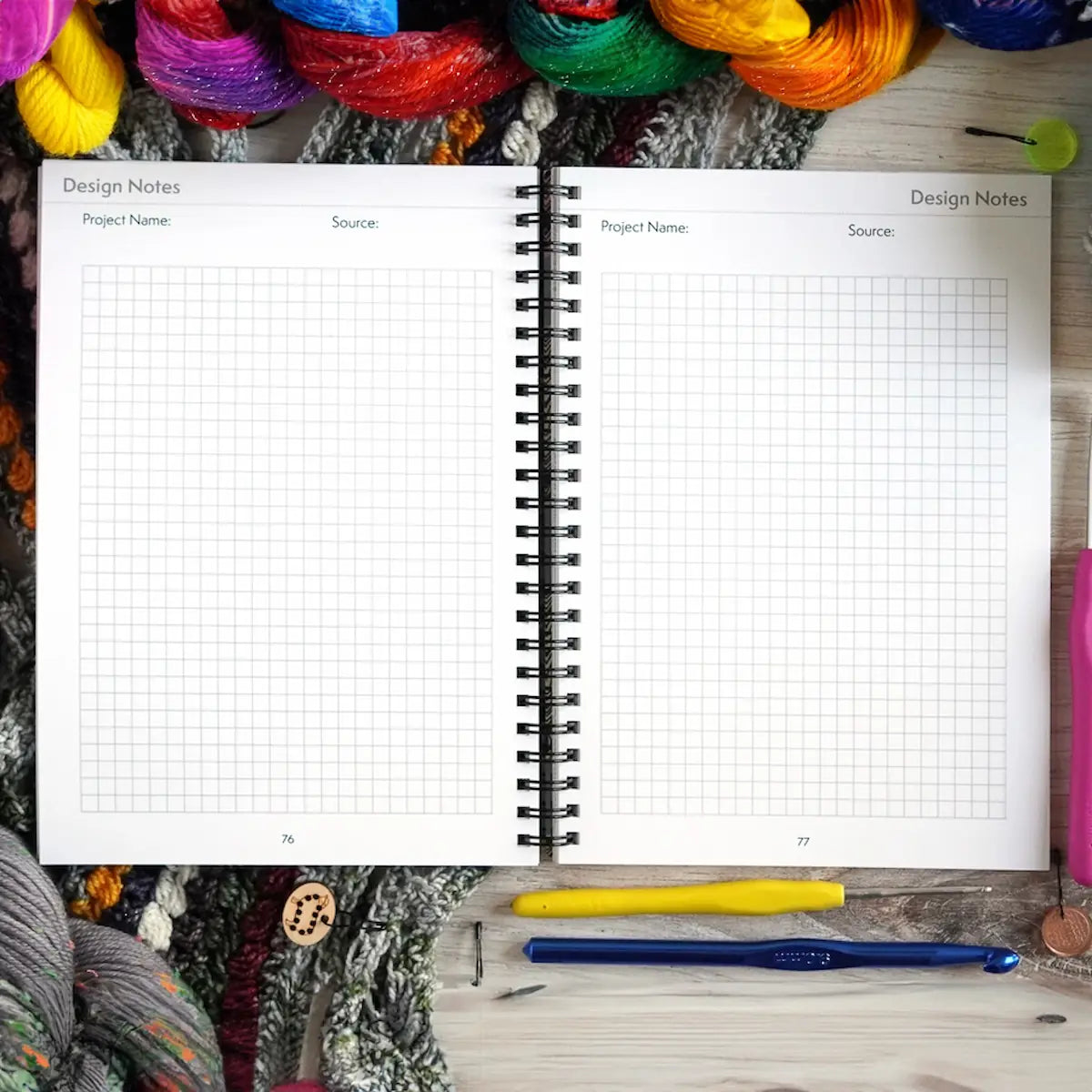 The Crochet Design & Project Notebook - Assorted Colors