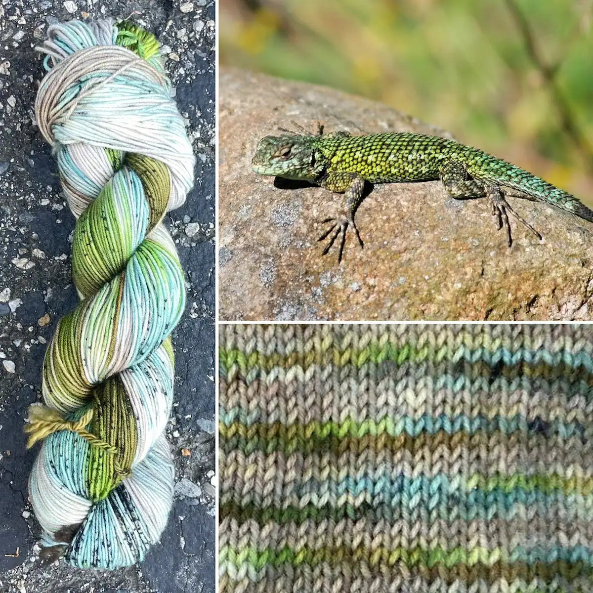 Green Spiny Lizard - Merino/Nylon Alder Fingering Yarn