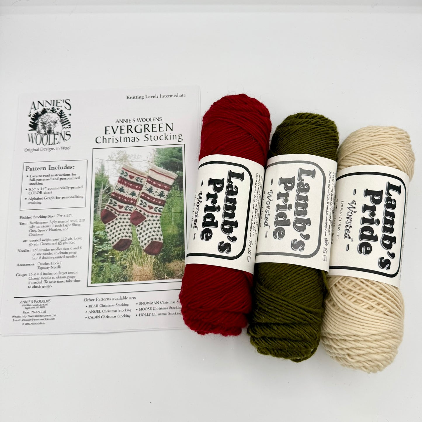 Holiday Evergreen Christmas Stocking Kit- Makes 1 Stocking