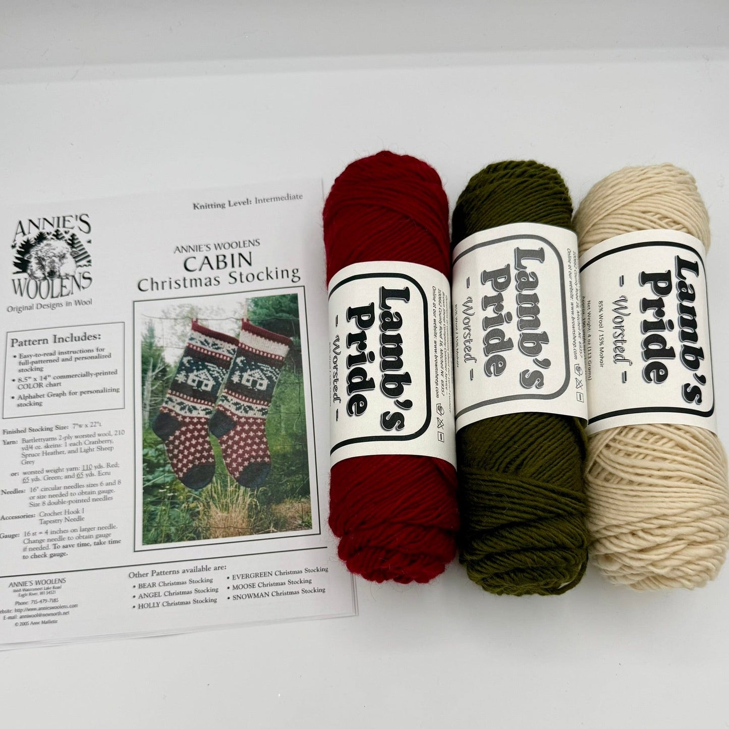 Cabin Christmas Stocking Kit- Makes 1 Stocking