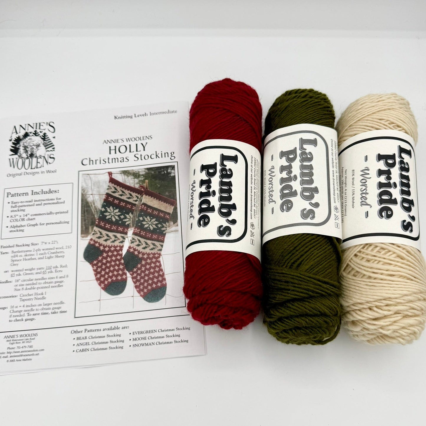 Holly Christmas Stocking Kit- Makes 1 Stocking