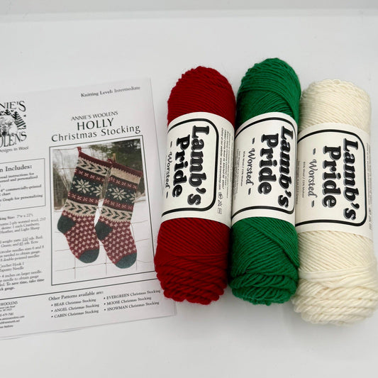 Holly Christmas Stocking Kit- Makes 1 Stocking