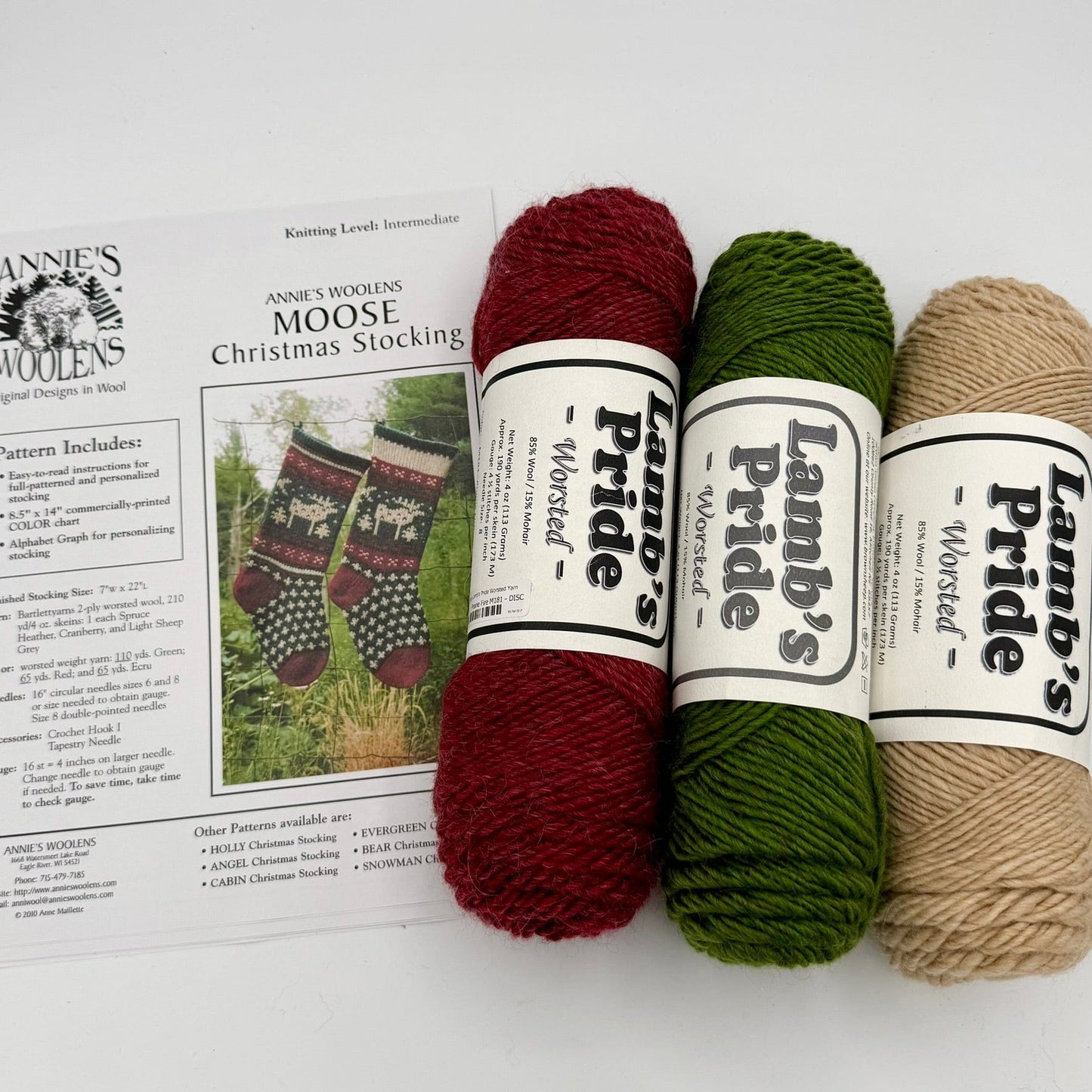 Moose Christmas Stocking Kit- Makes 1 Stocking