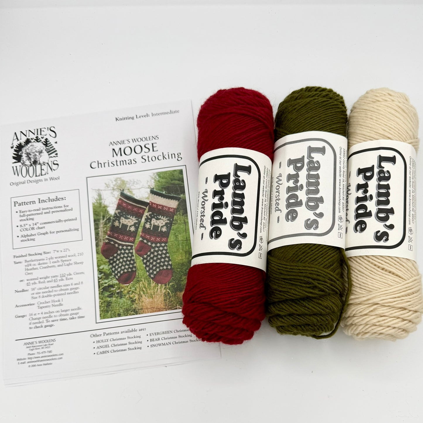 Moose Christmas Stocking Kit- Makes 1 Stocking