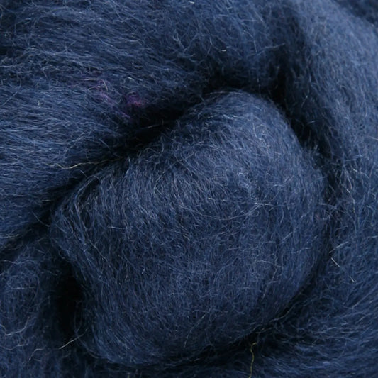 Ashford Solid Colored Corriedale Sliver - Indigo
