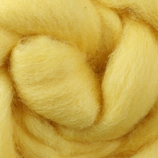 Ashford Solid Colored Corriedale Sliver - Lemon