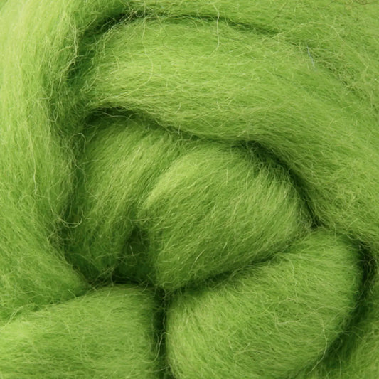 Ashford Solid Colored Corriedale Sliver - Lime