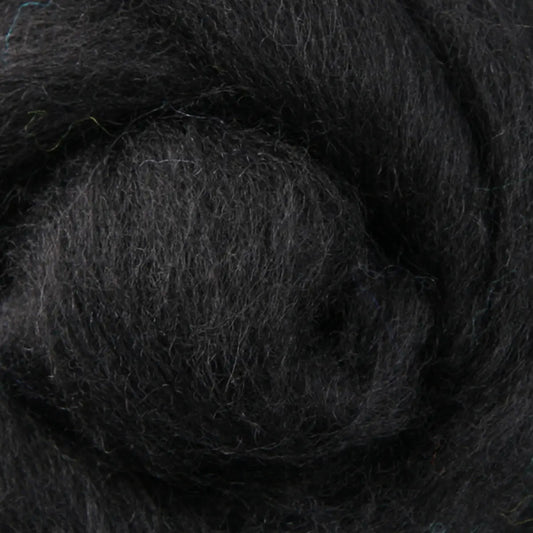 Ashford Solid Colored Corriedale Sliver - Liquorice