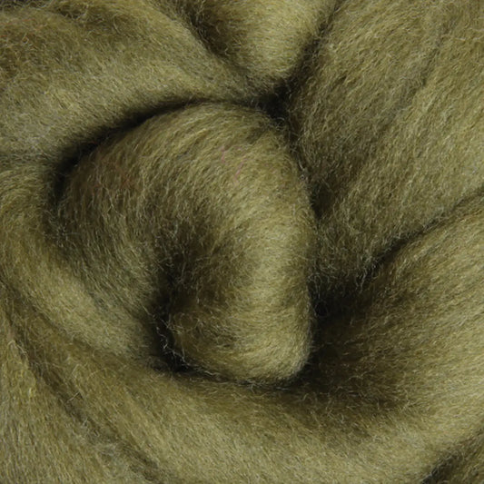 Ashford Solid Colored Corriedale Sliver - Olive Green