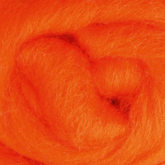 Ashford Solid Colored Corriedale Sliver - Orange