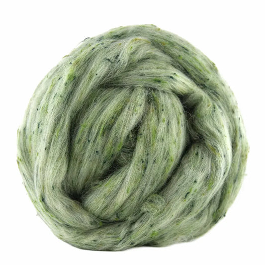 Moss Wool & Viscose Tweed Roving Fiber Blend