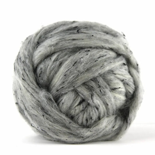 Railway Grey Wool & Viscose Tweed Roving Fiber Blend