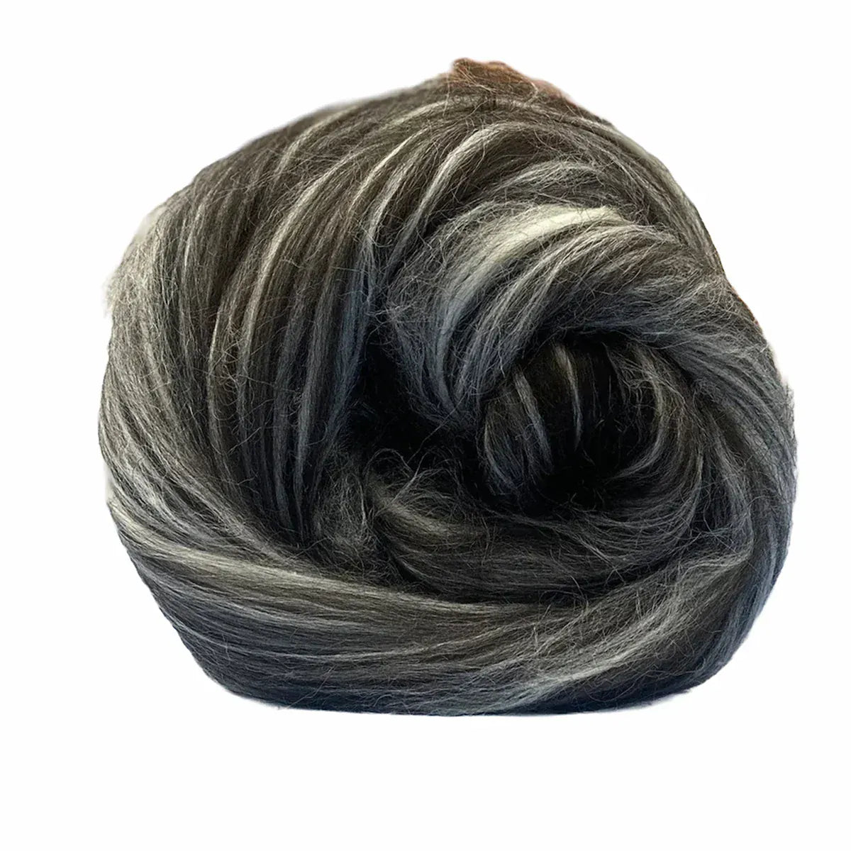 Black - Alpaca/Tussah Silk Fiber Top Blend