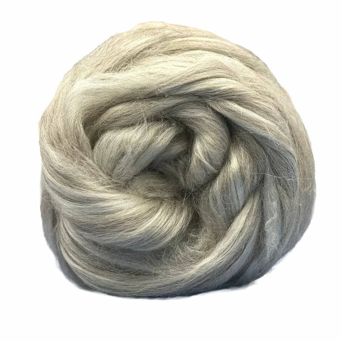 Grey - Alpaca/Tussah Silk Fiber Top Blend