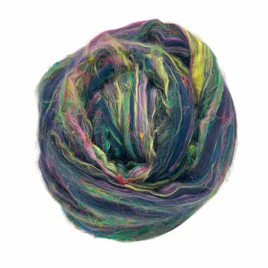 Aurora Borealis Fiber Blend - Merino, Mulberry Silk & Sari Silk | Paradise Fibers