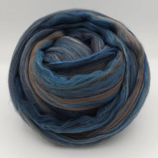 Paradise Fibers Multi-Colored Merino Wool Top - Denim