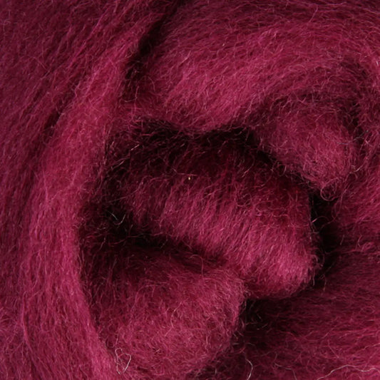 Ashford Solid Colored Corriedale Sliver - Raspberry