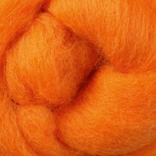 Ashford Solid Colored Corriedale Sliver - Tangerine