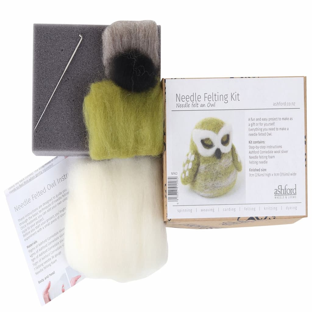 Ashford Needle Felting Kit - Owl - Paradise Fibers