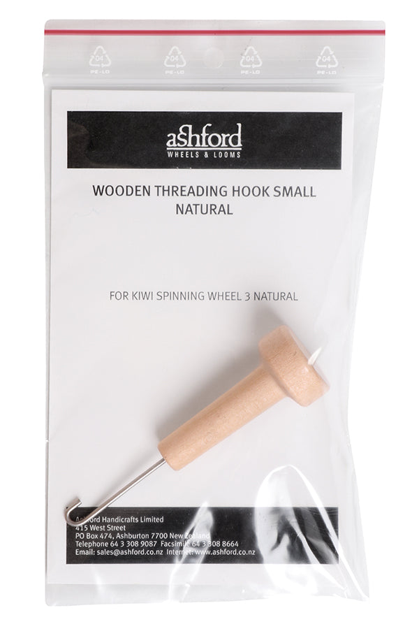 Ashford Wooden Threading Hook Small Natural - For KSW3 - Packaged 1pc