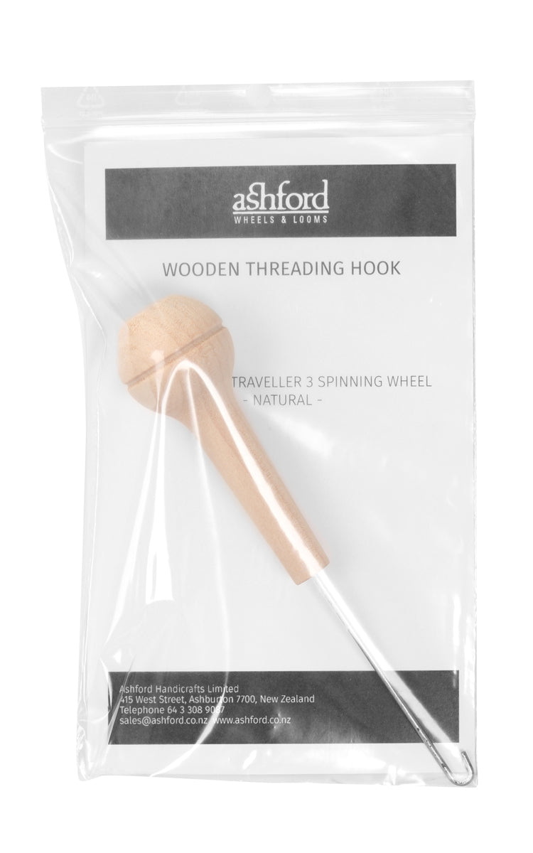 Ashford Wooden Threading Hook Traveller 3 Natural - Packaged 1pc