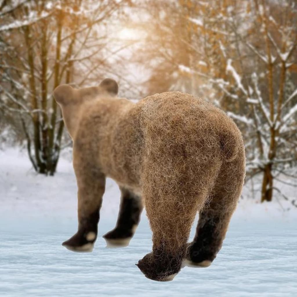 Bruno the Bear Needle Felting Kit - Paradise Fibers
