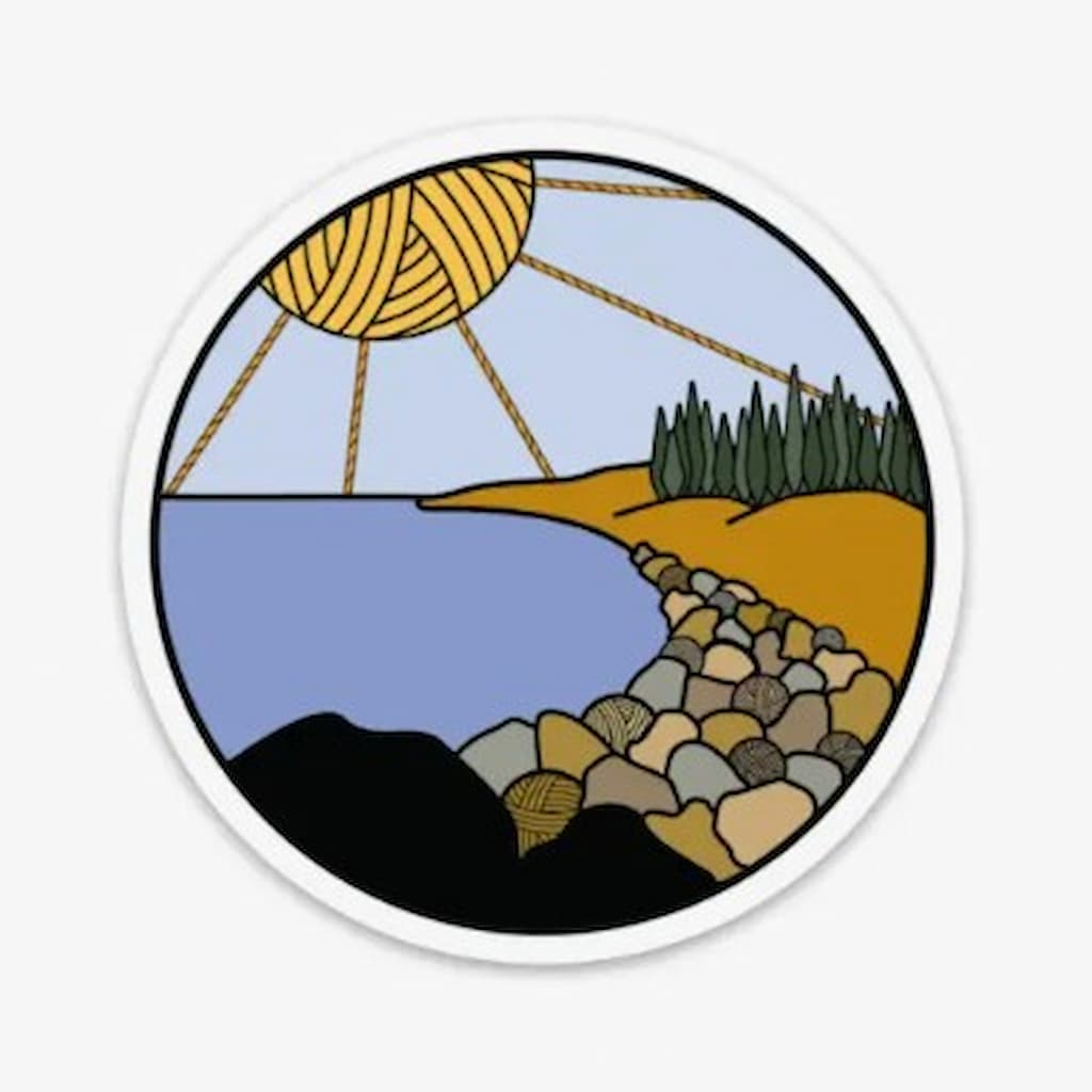 Camp Stitchwood | Acadia Knitional Park Knitting Sticker - Paradise Fibers