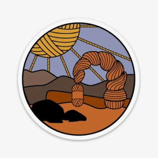 Camp Stitchwood | Arches Knitional Park Knitting Sticker - Paradise Fibers