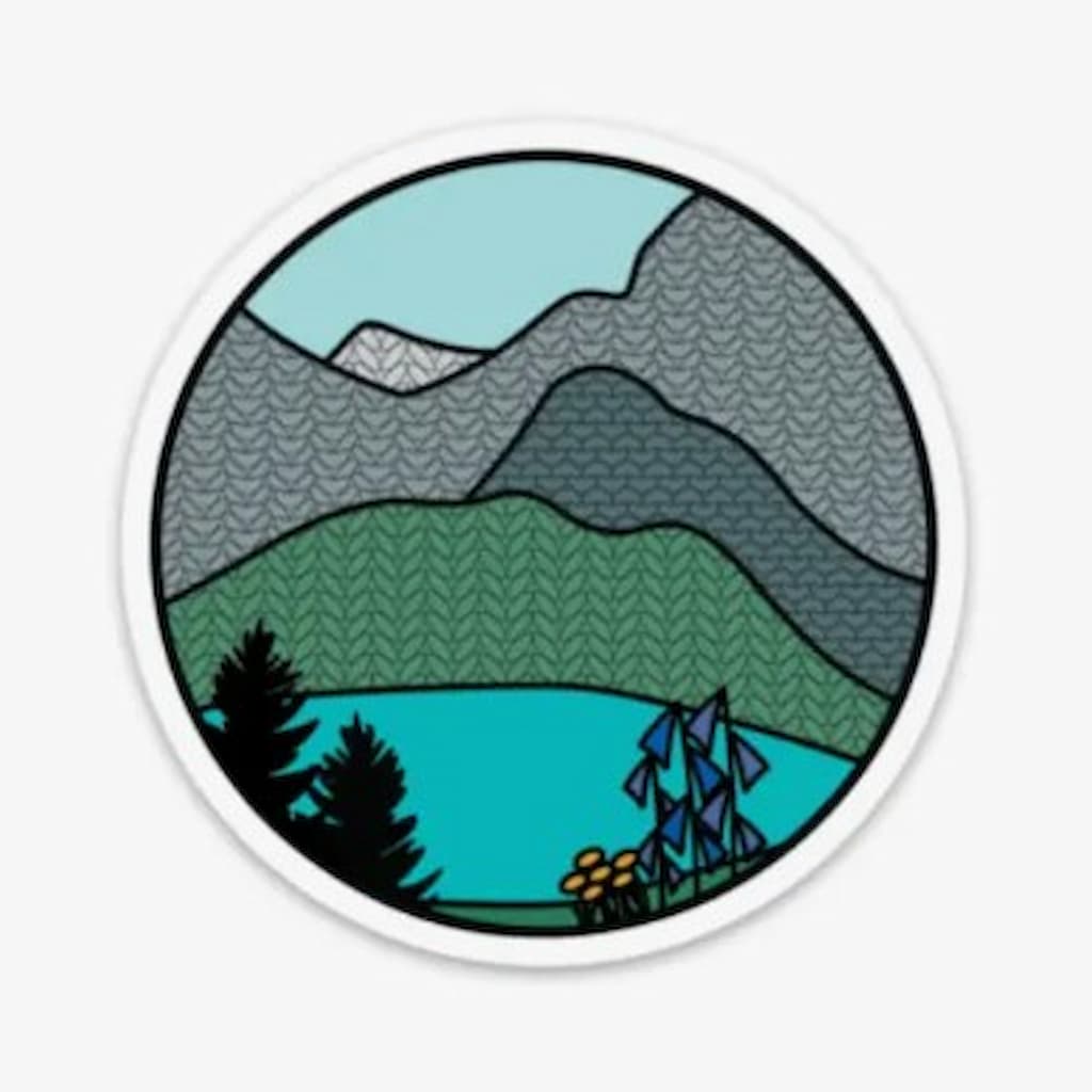 Camp Stitchwood | Glacier Knitional Park Knitting Sticker - Paradise Fibers