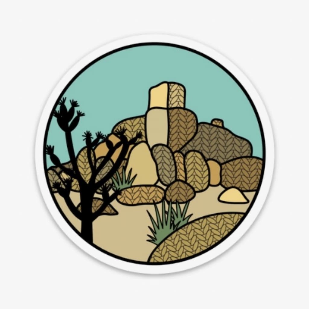 Camp Stitchwood | Joshua Tree Knitional Park Knitting Sticker - Paradise Fibers
