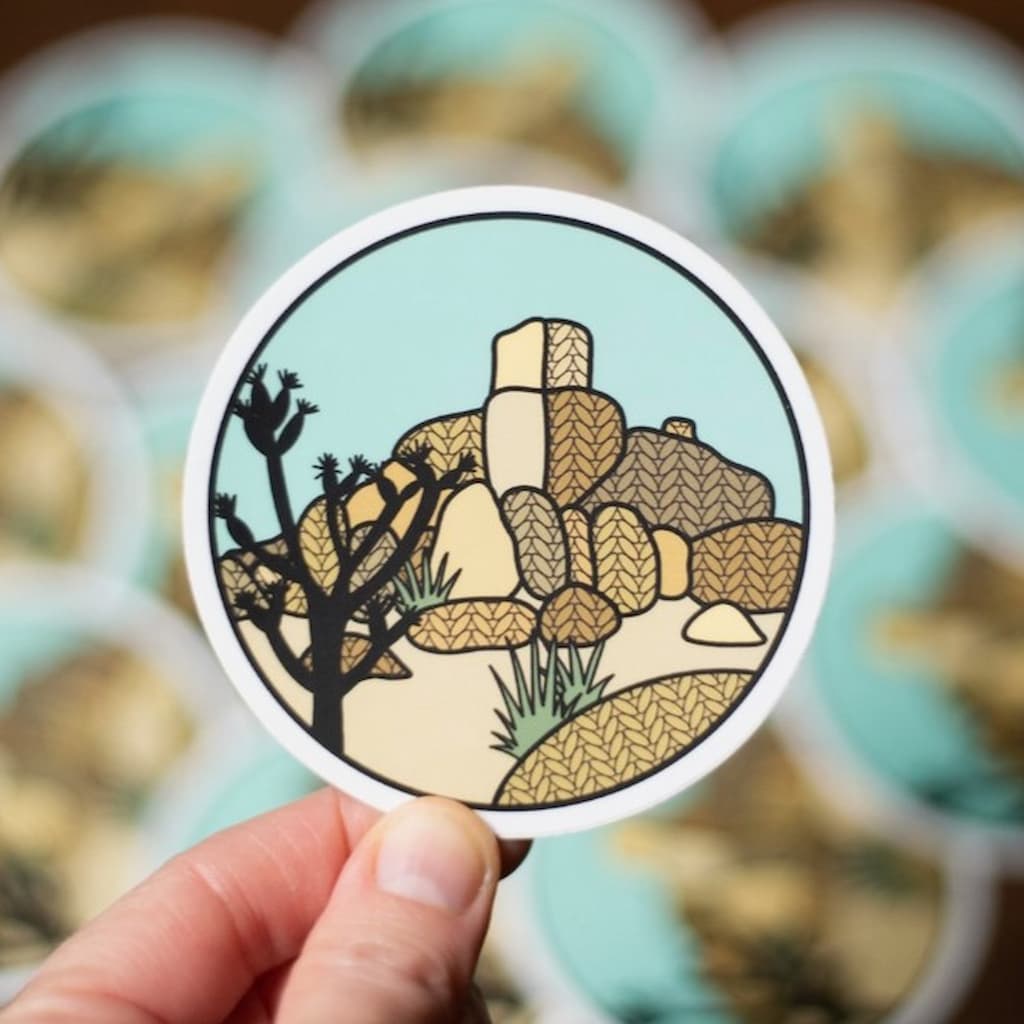 Camp Stitchwood | Joshua Tree Knitional Park Knitting Sticker - Paradise Fibers