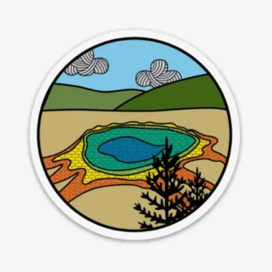 Camp Stitchwood | Yellowstone Knitional Park Knitting Sticker - Paradise Fibers