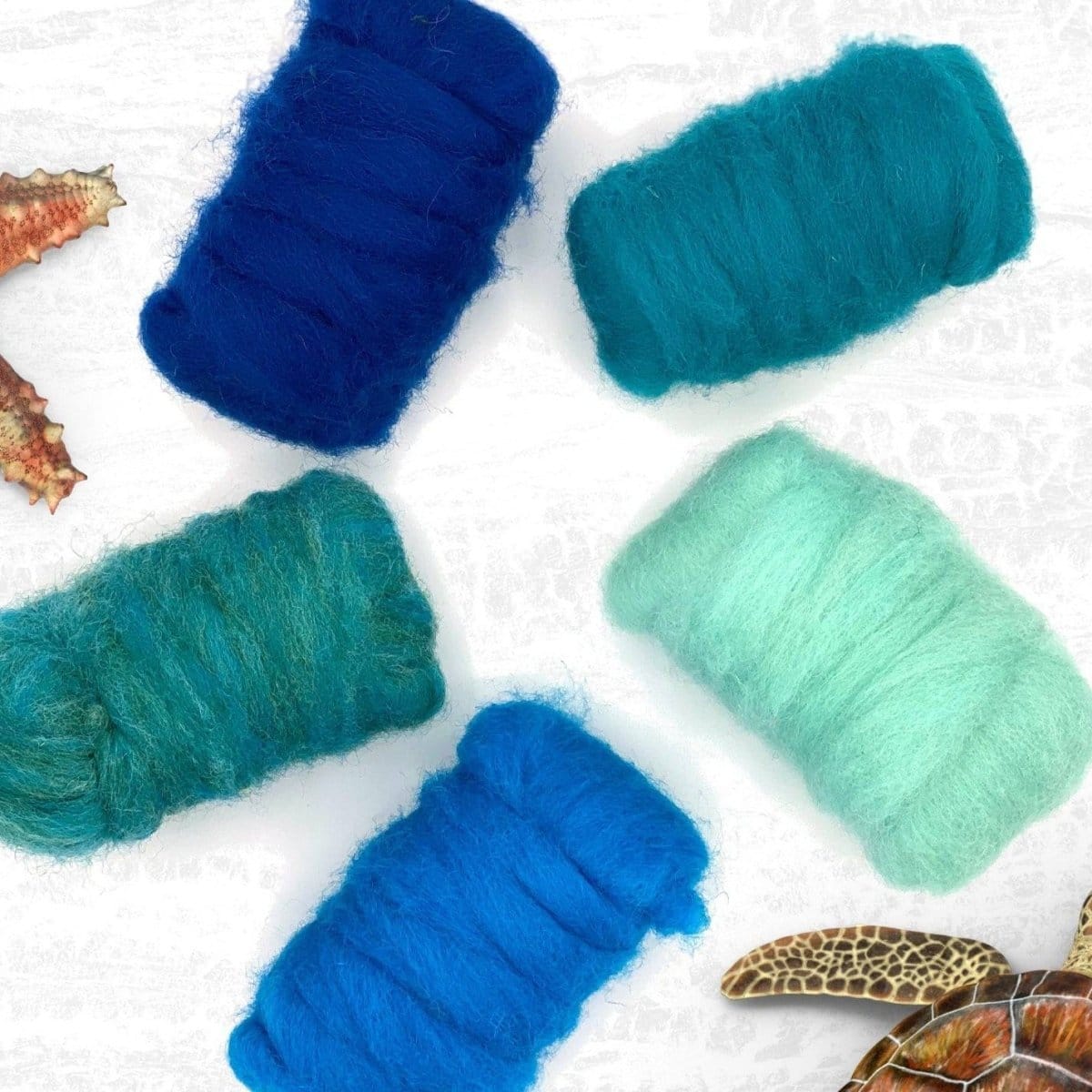 Carded Corrie Mixed Bags | Marine Tones - Paradise Fibers