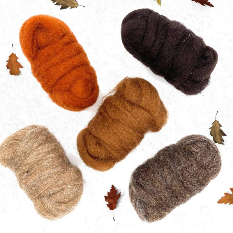 Carded Corrie Mixed Bags | Tawny Tones - Paradise Fibers