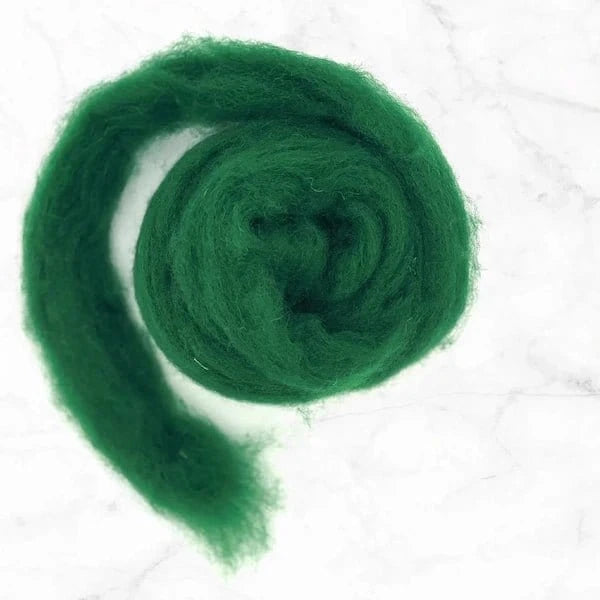 Carded Corriedale Sliver - Forest - Paradise Fibers