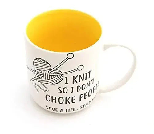 Ceramic Coffee Mug | I Knit So I Don't Choke People - Paradise Fibers