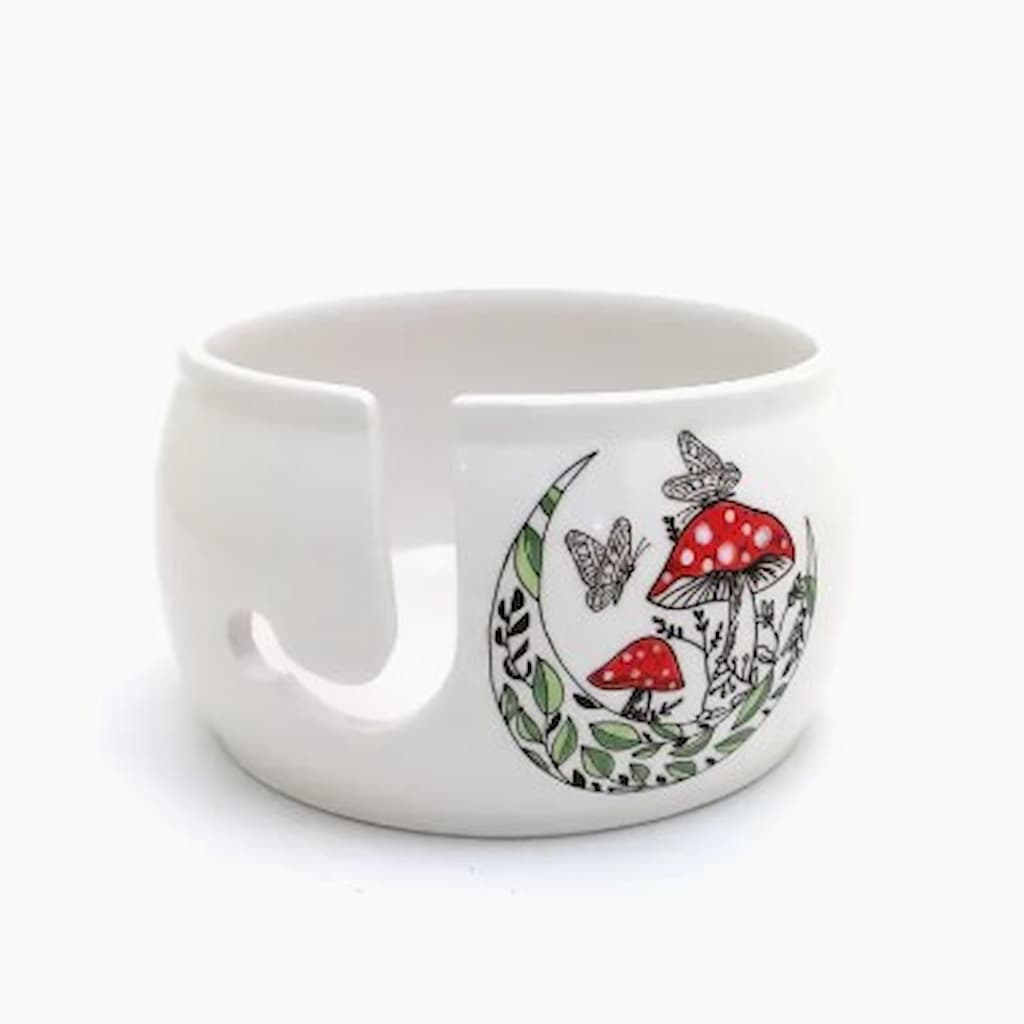 Ceramic Yarn Bowl Moon and Mushroom - Paradise Fibers