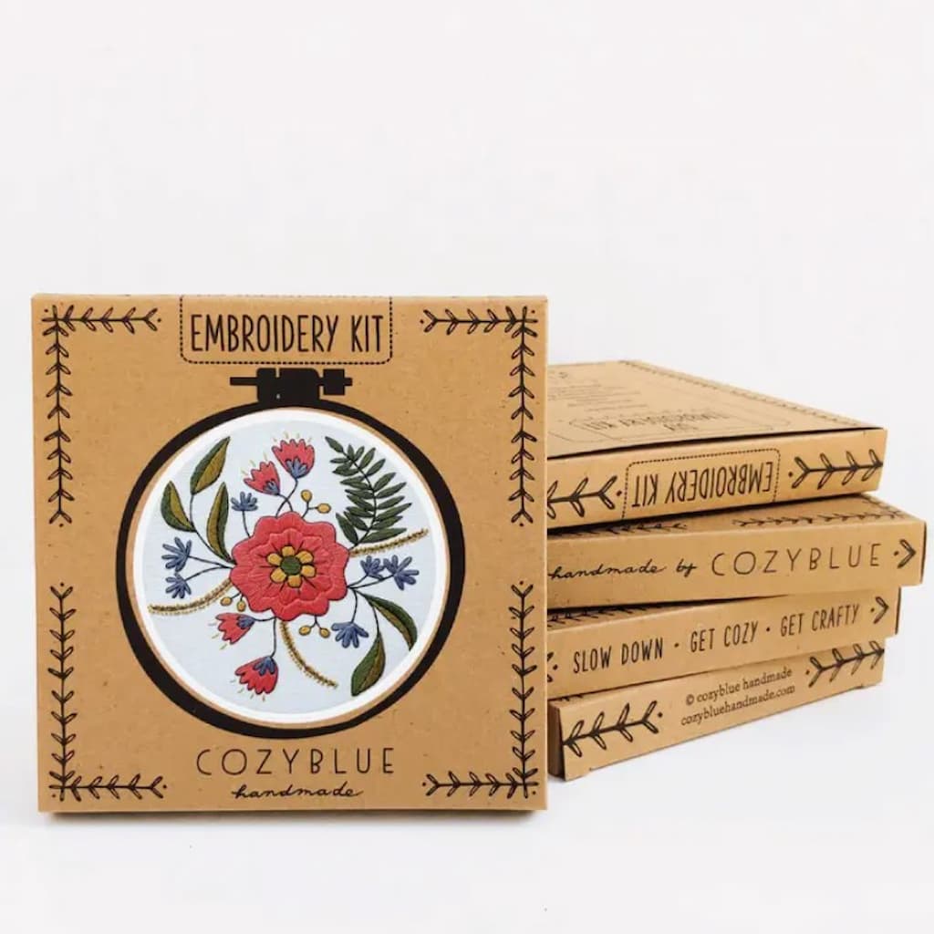 Cozyblue April Flowers Embroidery Kit - Paradise Fibers