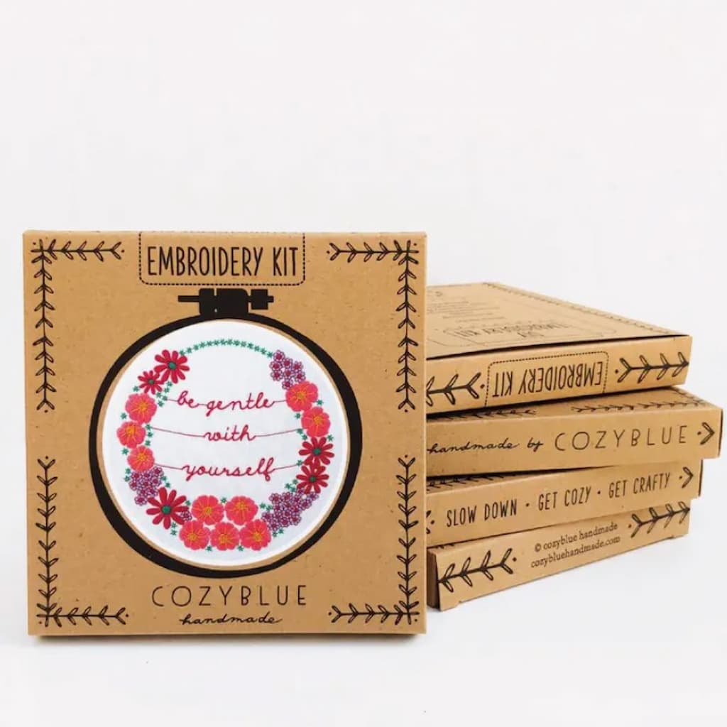 Cozyblue Be Gentle With Yourself Embroidery Kit - Paradise Fibers