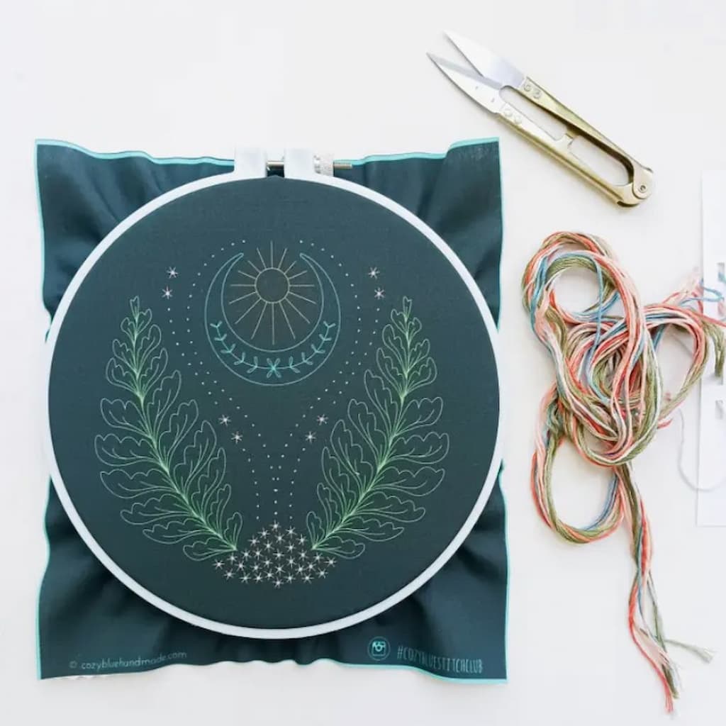 Cozyblue Blue Moon Embroidery Kit - Paradise Fibers