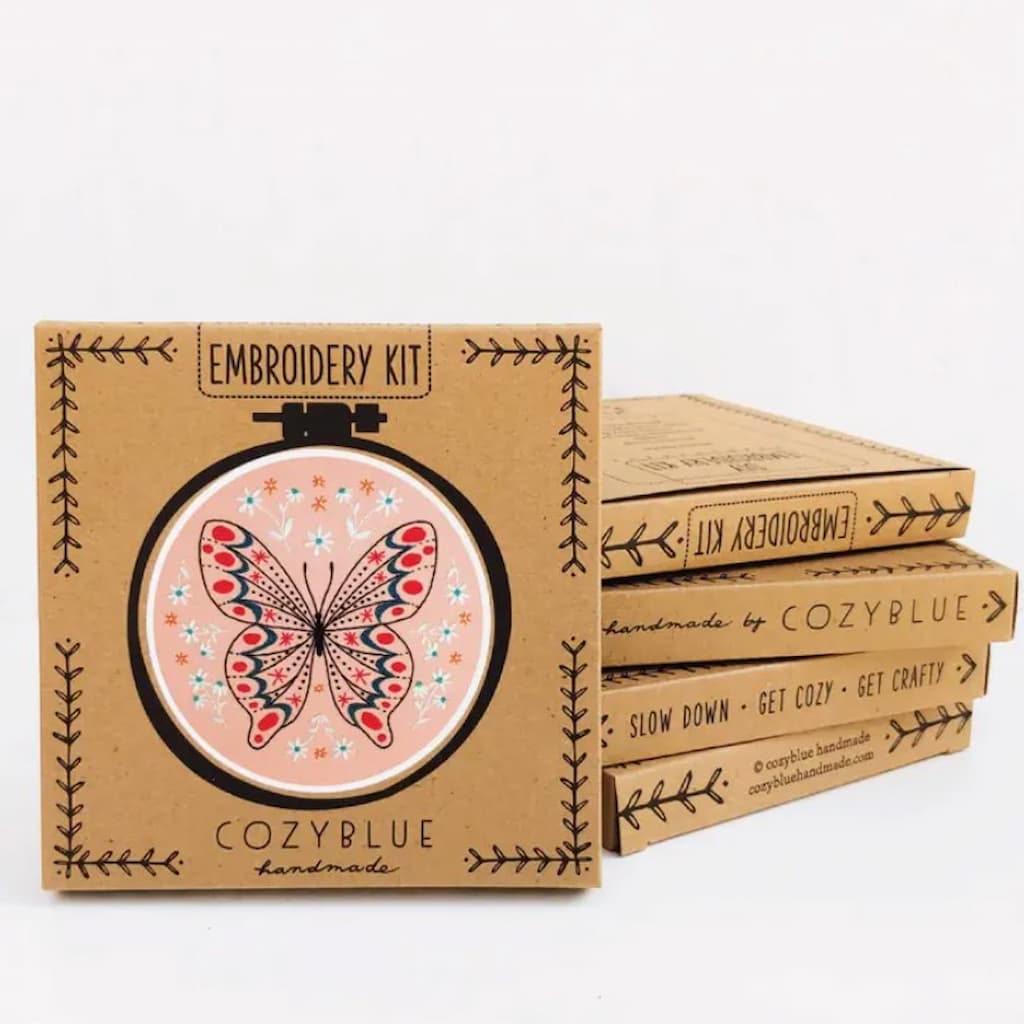 Cozyblue Butterfly Embroidery Kit - Paradise Fibers