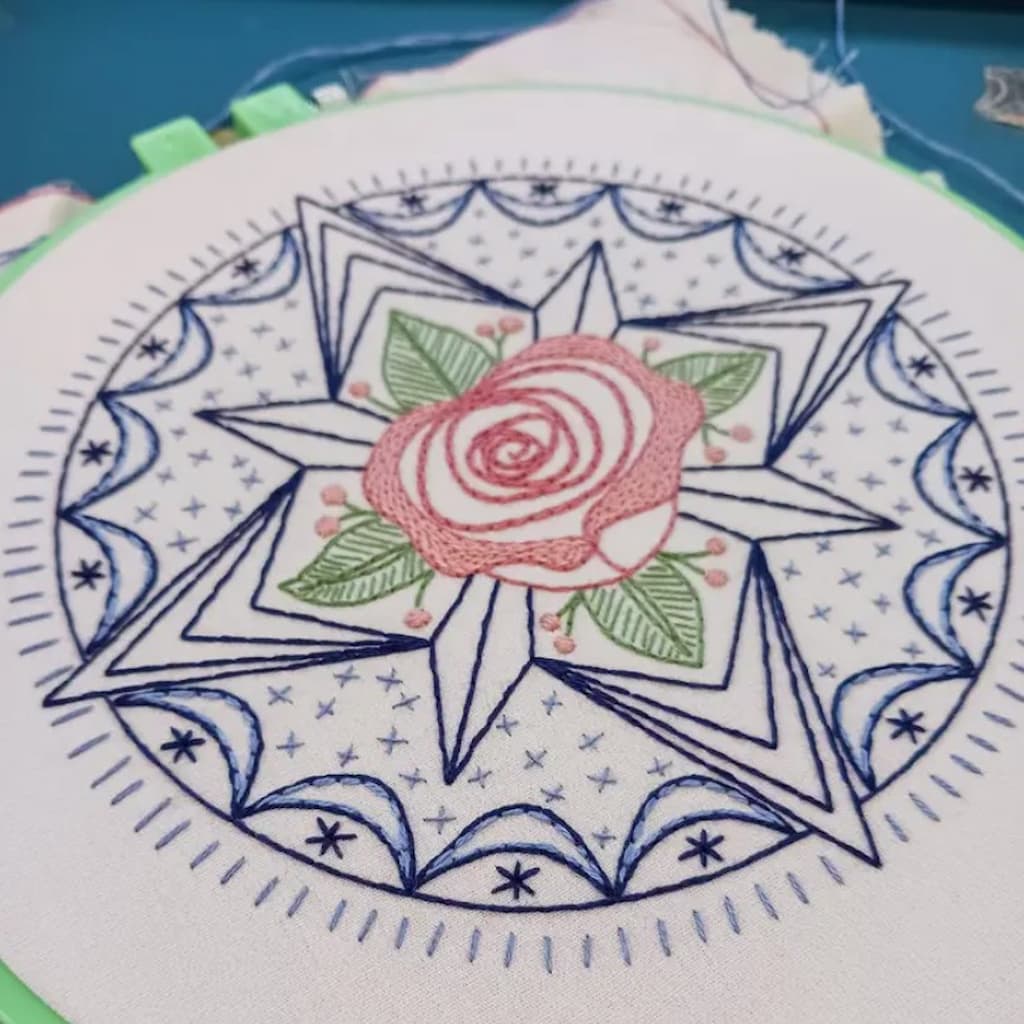 Cozyblue Compass Rose Embroidery Kit - Paradise Fibers